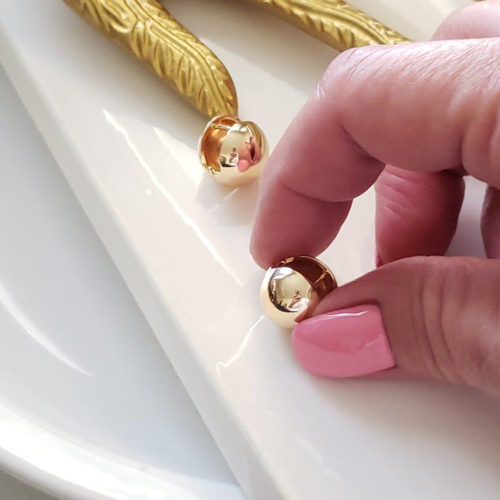 New! Anthro Gold Huggie Earrings - Picture 5 of 12